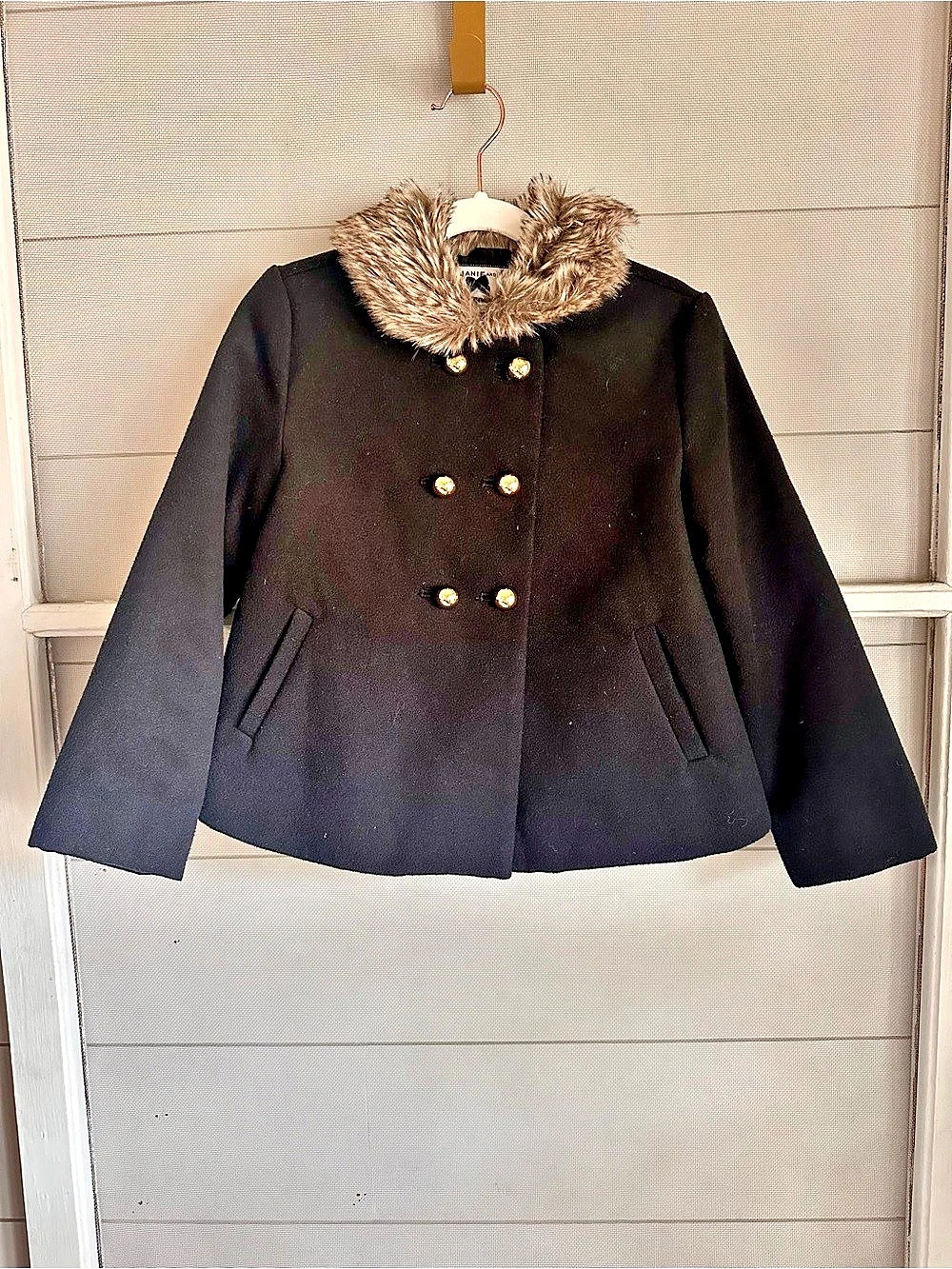 Kids Janie and Jack Collection Faux Fur Collar Coat